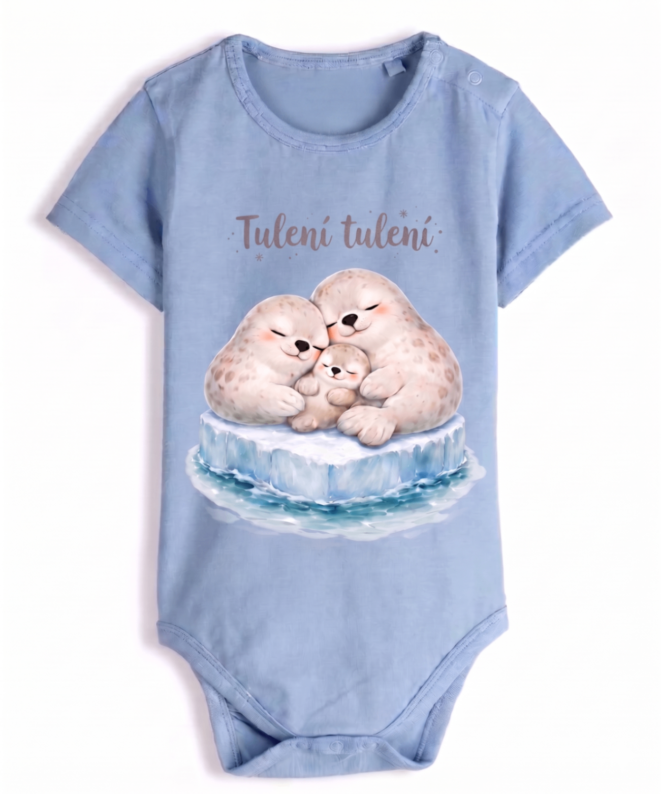 Modré body s tulení rodinou